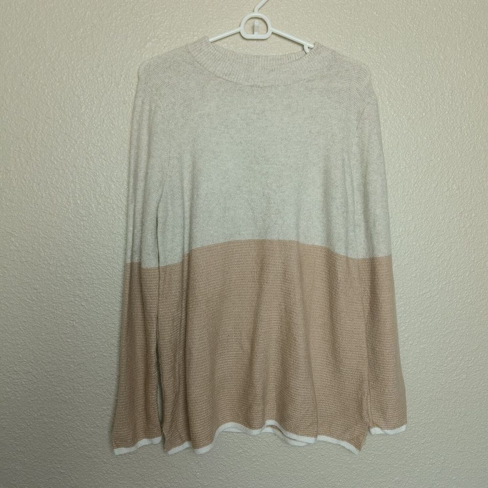 Talbots Cream and Tan Sweater
